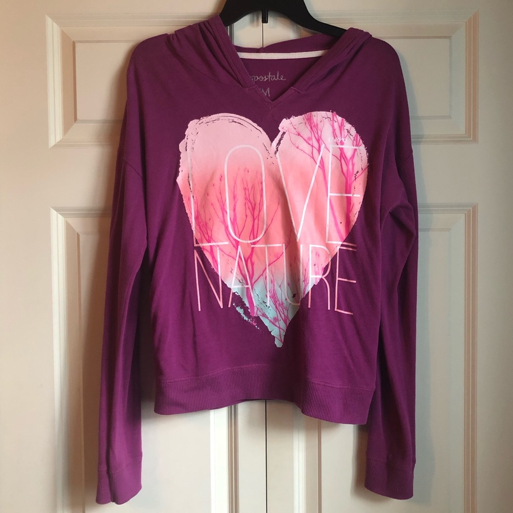 Aeropostale Love Nature Long Sleeve Top w/ Hood